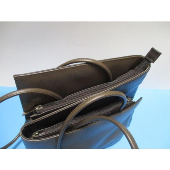 *Cleo And Patek Paris Rich Dark Khaki Brown Pebbled Leather Shoulder Bag - Picture 3 of 6